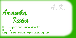 aranka kupa business card